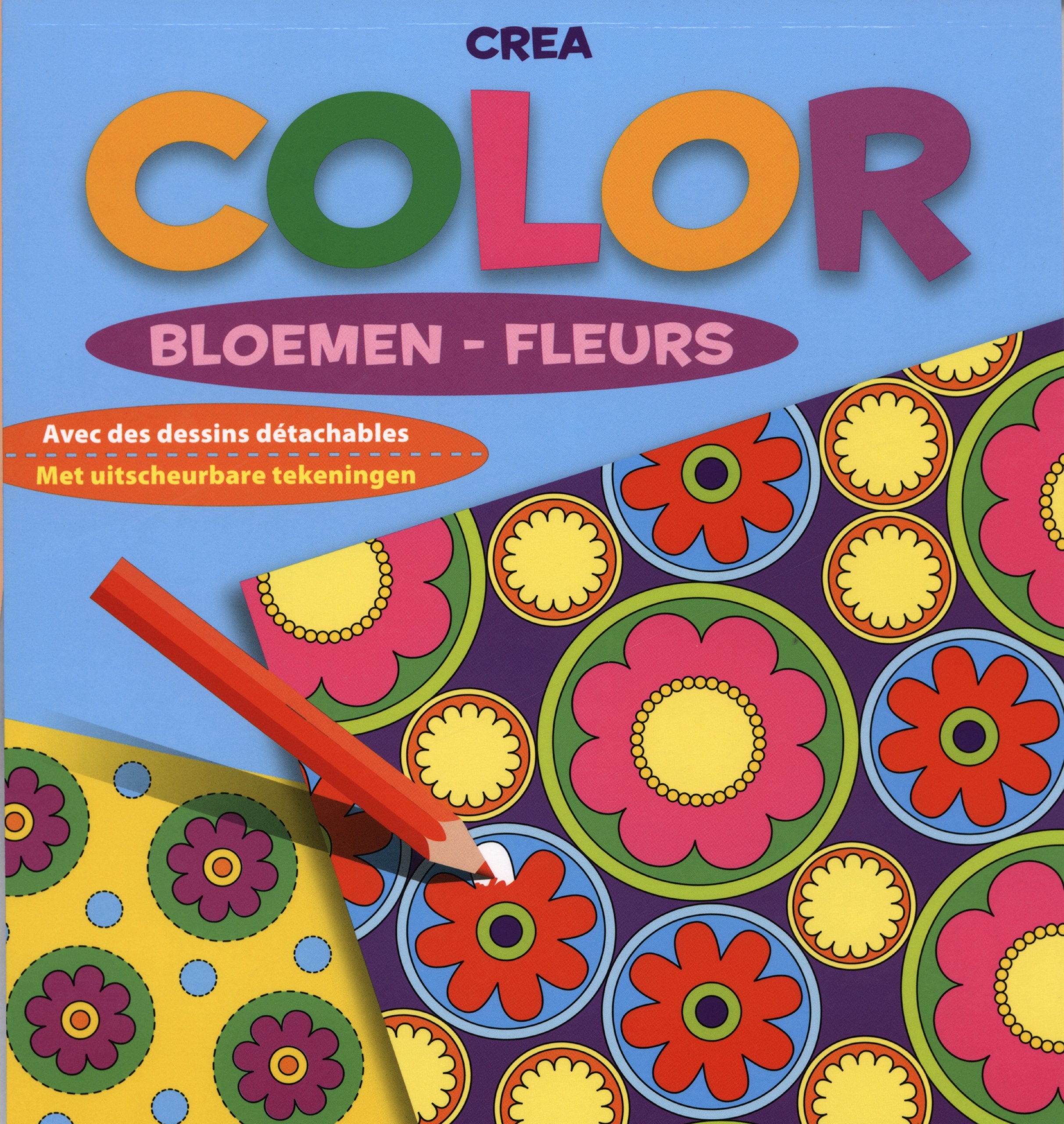 Crea color fleurs: Avec des dessins détachables book