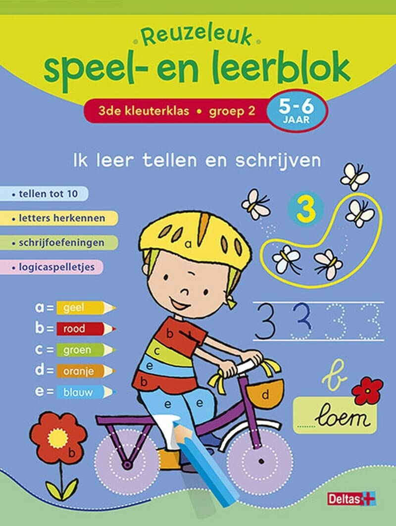Reuzeleuk speel- en leerblok Ik leer tellen en schrijven (5-6 j.): Tellen tot 10 - letters herkennen - schrijfoefeningen - logicaspelletjes book