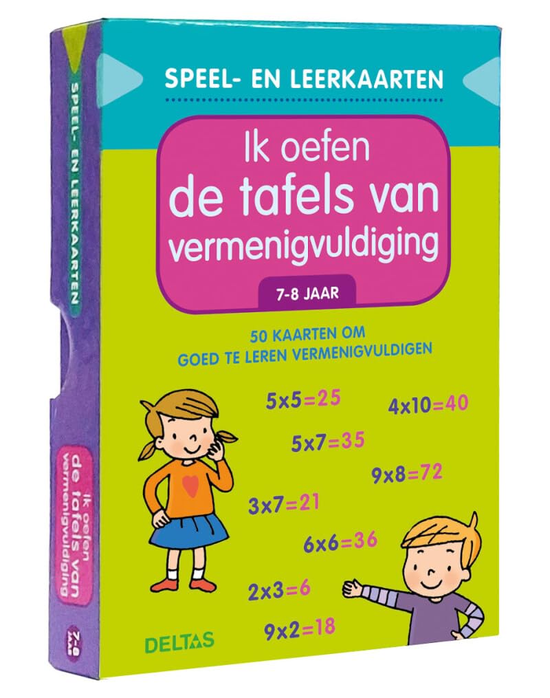 Ik oefen de tafels van vermenigvuldiging 7-8 jaar: 50 kaarten om goed te leren vermenigvuldigen (Speel- en leerkaarten) Non-fiction