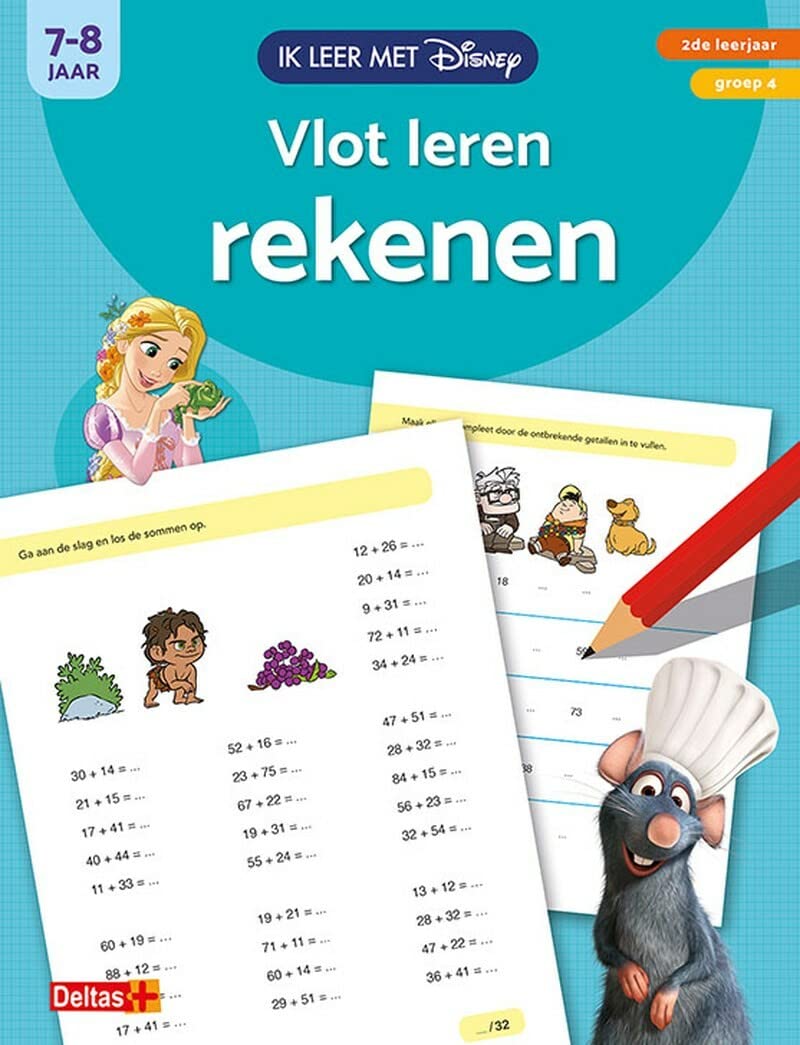 Disney Ik leer met - Vlot leren rekenen (7-8 j.): 2de leerjaar - 7-8 jaar - groep 4 (Ik leer met Disney) Tiptoi & Games