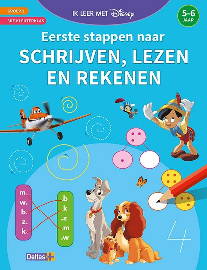Disney Ik leer met - Eerste stappen naar schrijven, lezen en rekenen (5-6 j.): 5-6 jaar - 3de kleuterklas - groep 2 (Ik leer met Disney) Non-fiction