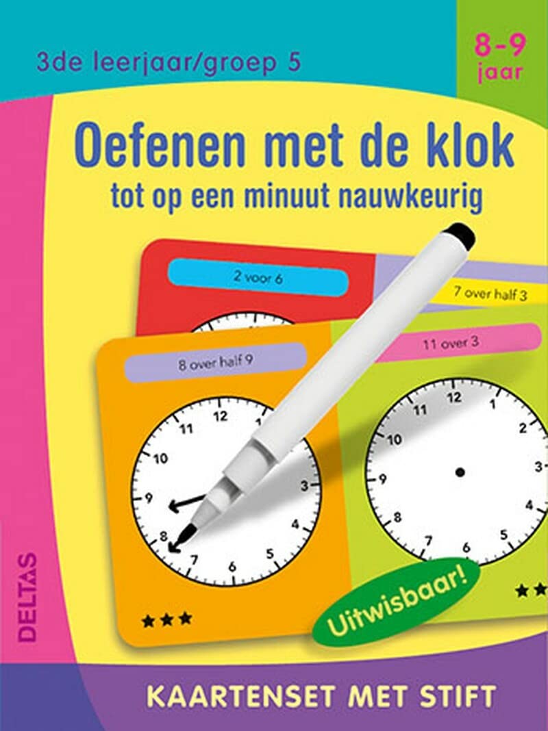 Oefenen met de klok tot op een minuut nauwkeurig (8-9 j.) (Kaartenset met stift) Non-fiction