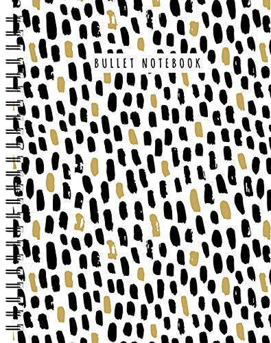 Zwart-wit-goud spiraalboek groot (bullet) / Noir-blanc-or grand carnet à spirale (bullet): Bullet notebook Leisure, Home & Garden