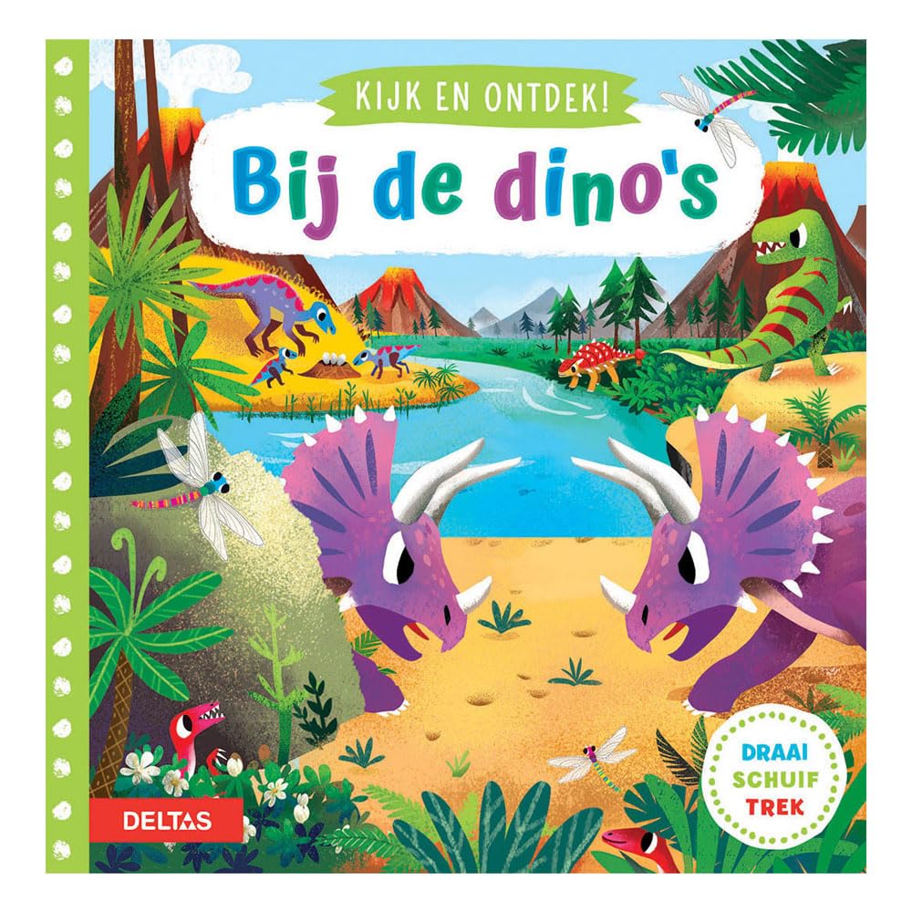Bij de dino´s: Draai - schuif - trek book