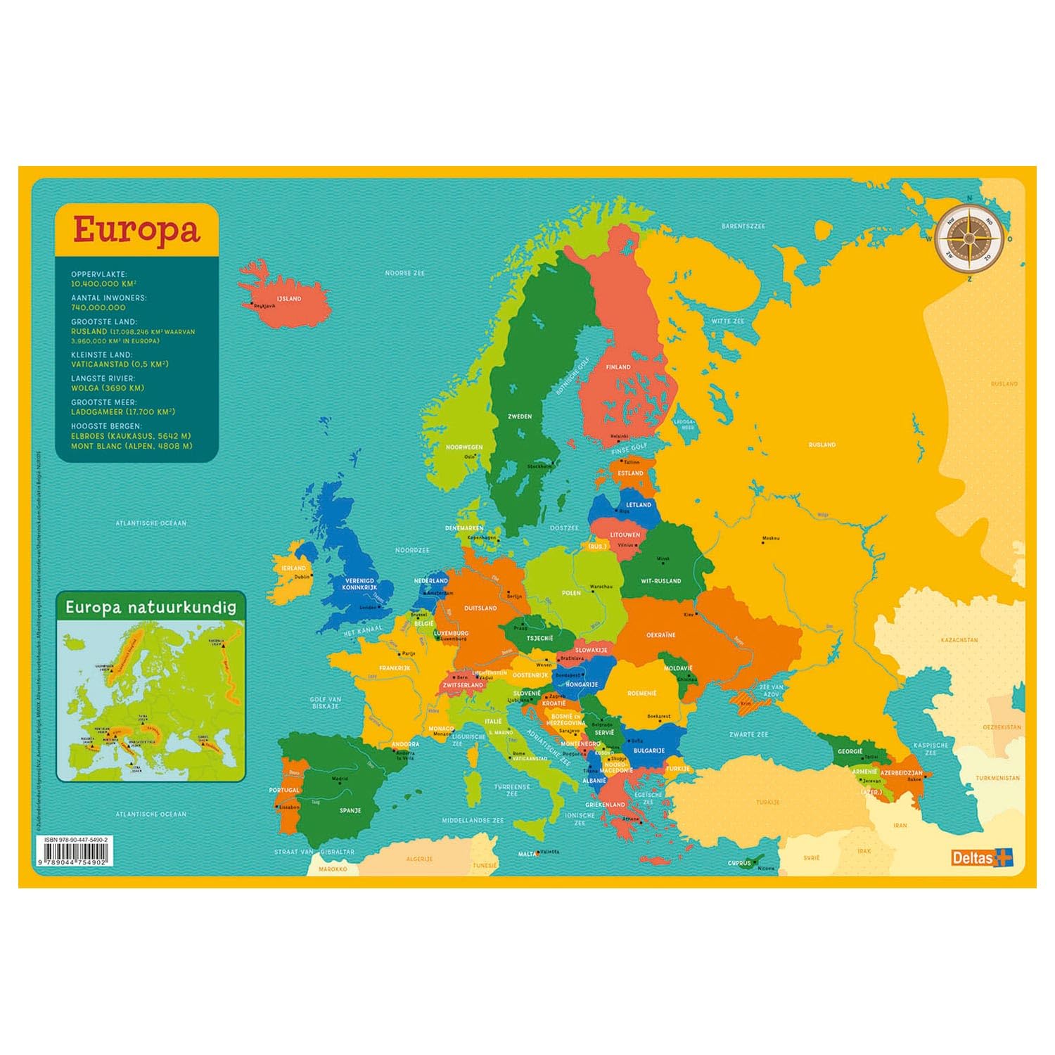 Educatieve onderleggers - Kaart Europa book