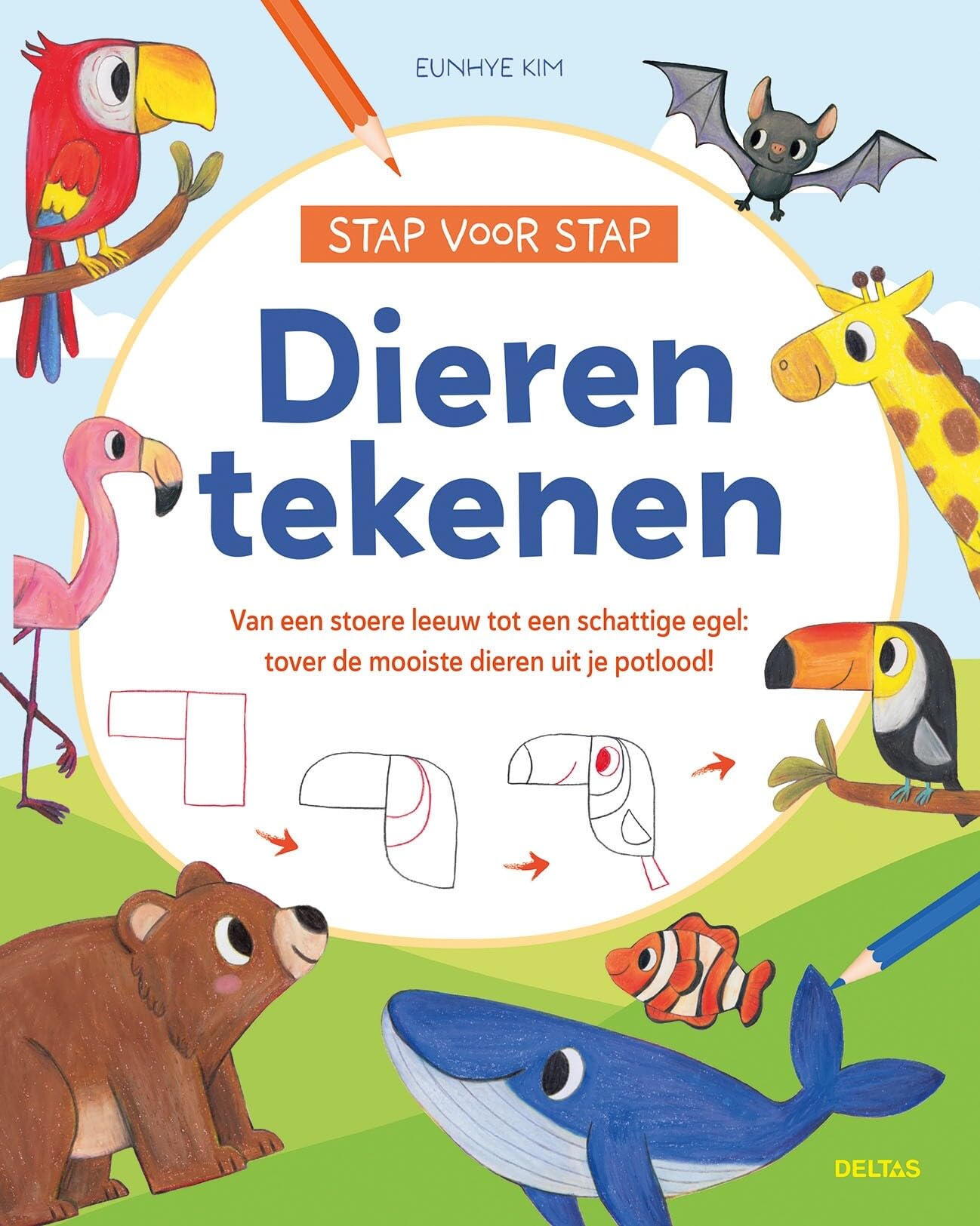 Stap voor stap dieren tekenen: van een stoere leeuw tot en schattige egel : tover de mooiste dieren uit je potlood! book