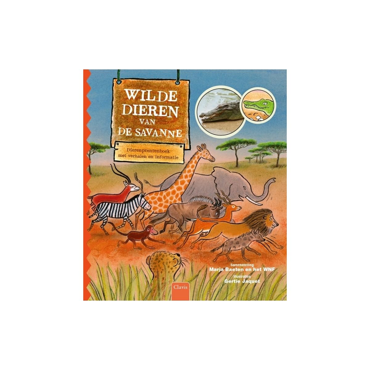 Wilde dieren van de savanne: dierenprentenboek met verhalen en informatie book