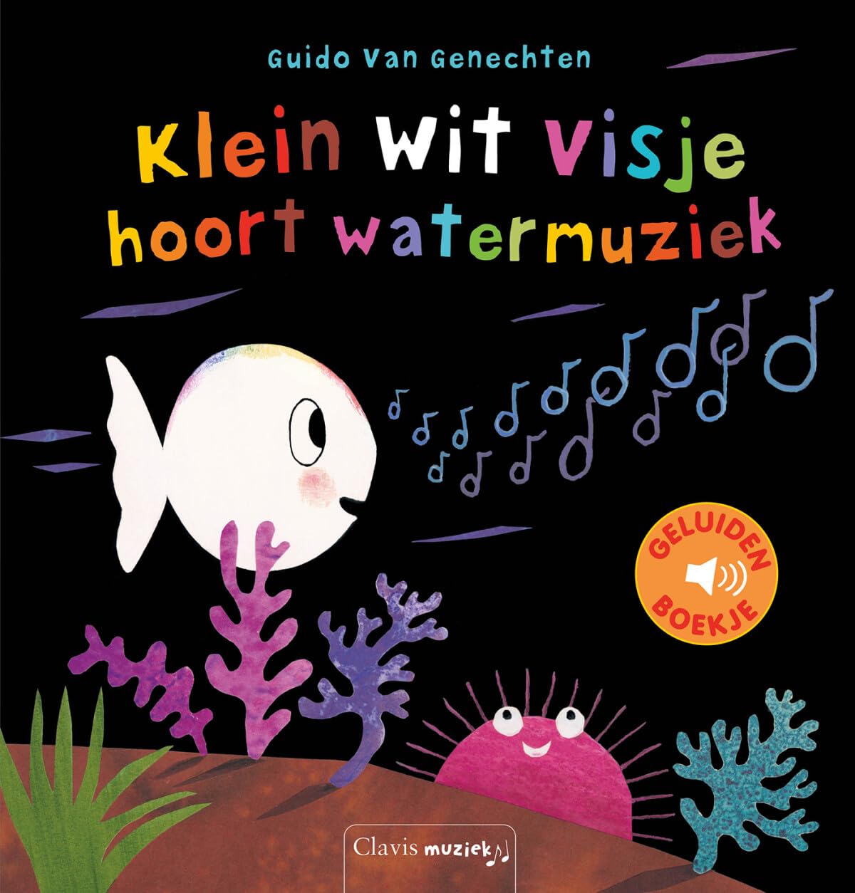 Klein wit visje hoort watermuziek book