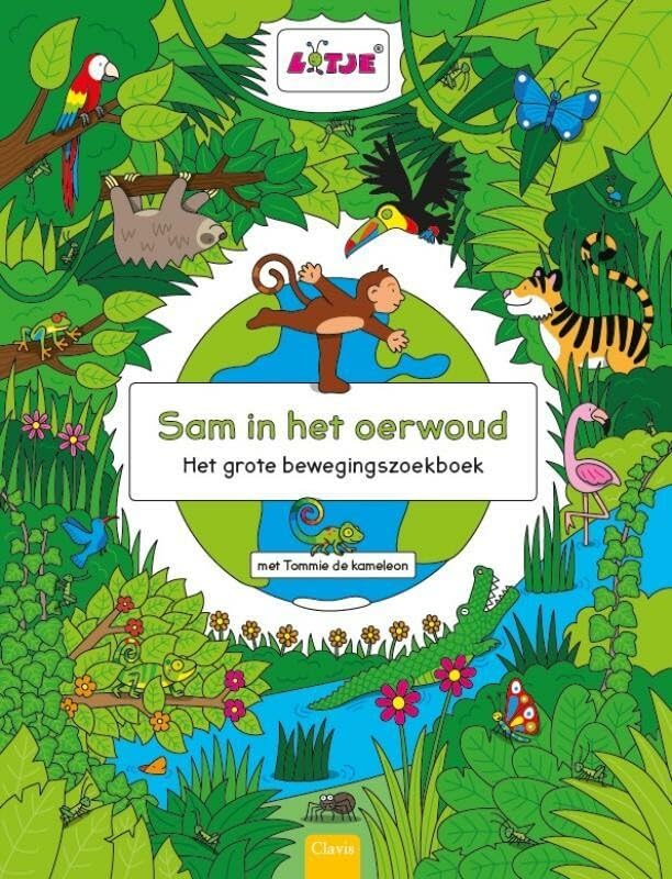 Sam in het oerwoud: het grote bewegingszoekboek met Tommie de kameleon book