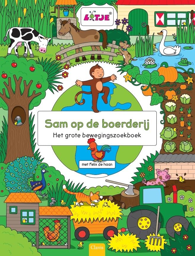 Sam op de boerderij: het grote bewegingszoekboek met Felix de haan book