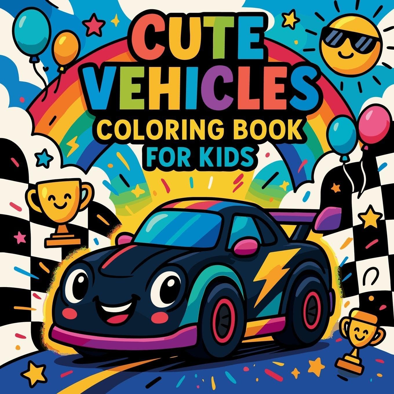Cute Vehicles Coloring Book for Kids Non-fiction