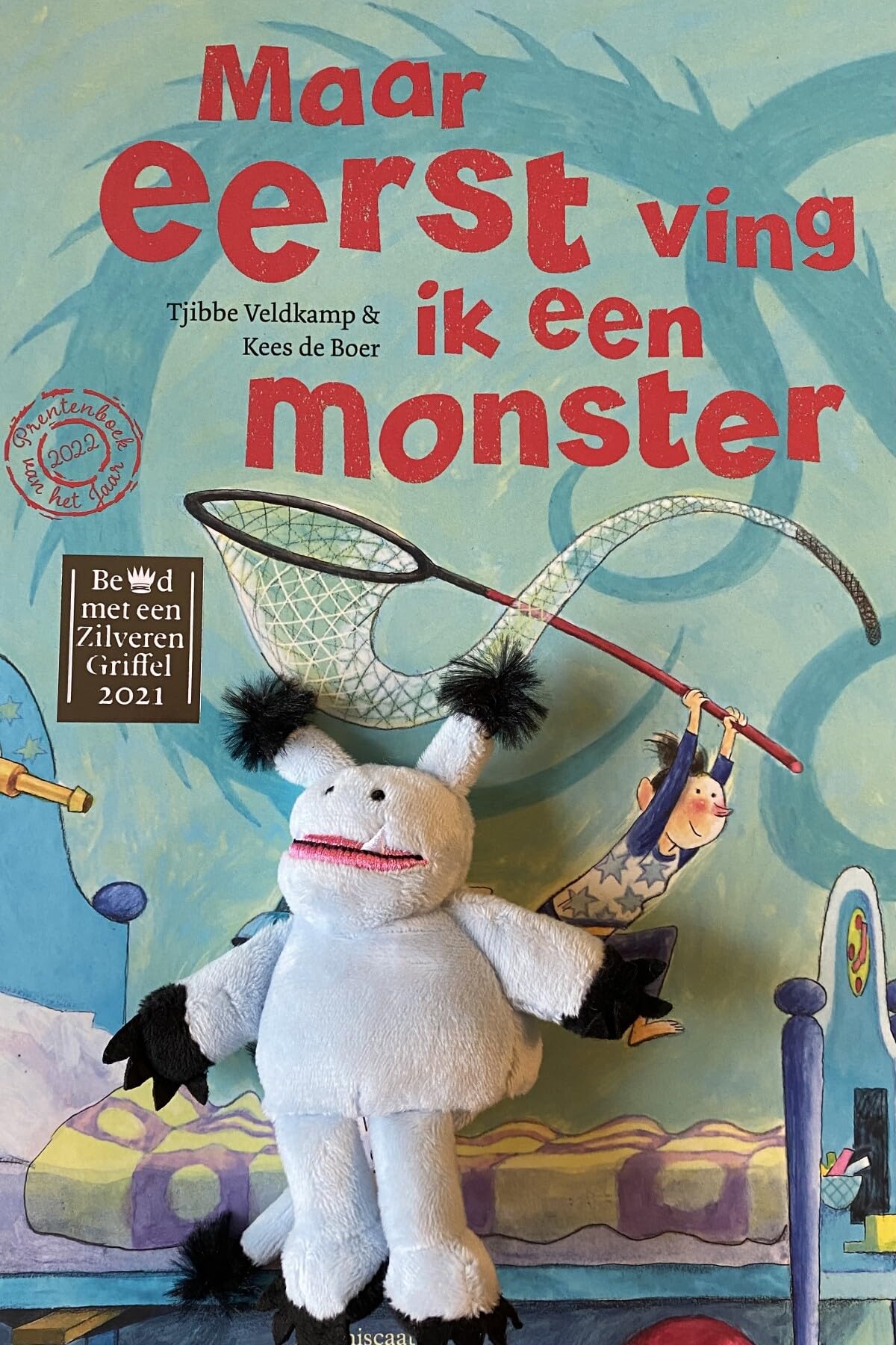 Maar eerst ving ik een monster met vingerpopje book