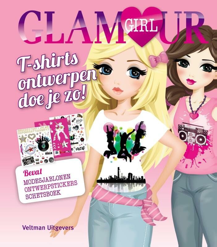 T-shirts ontwerpen doe je zo!: bevat modesjablonen, ontwerpstickers en schetsboek (Glamour Girl) Tiptoi & Games