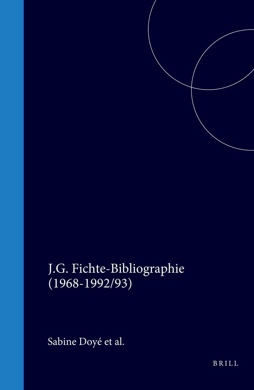 J.G. Fichte-Bibliographie (1968-1992/93) book