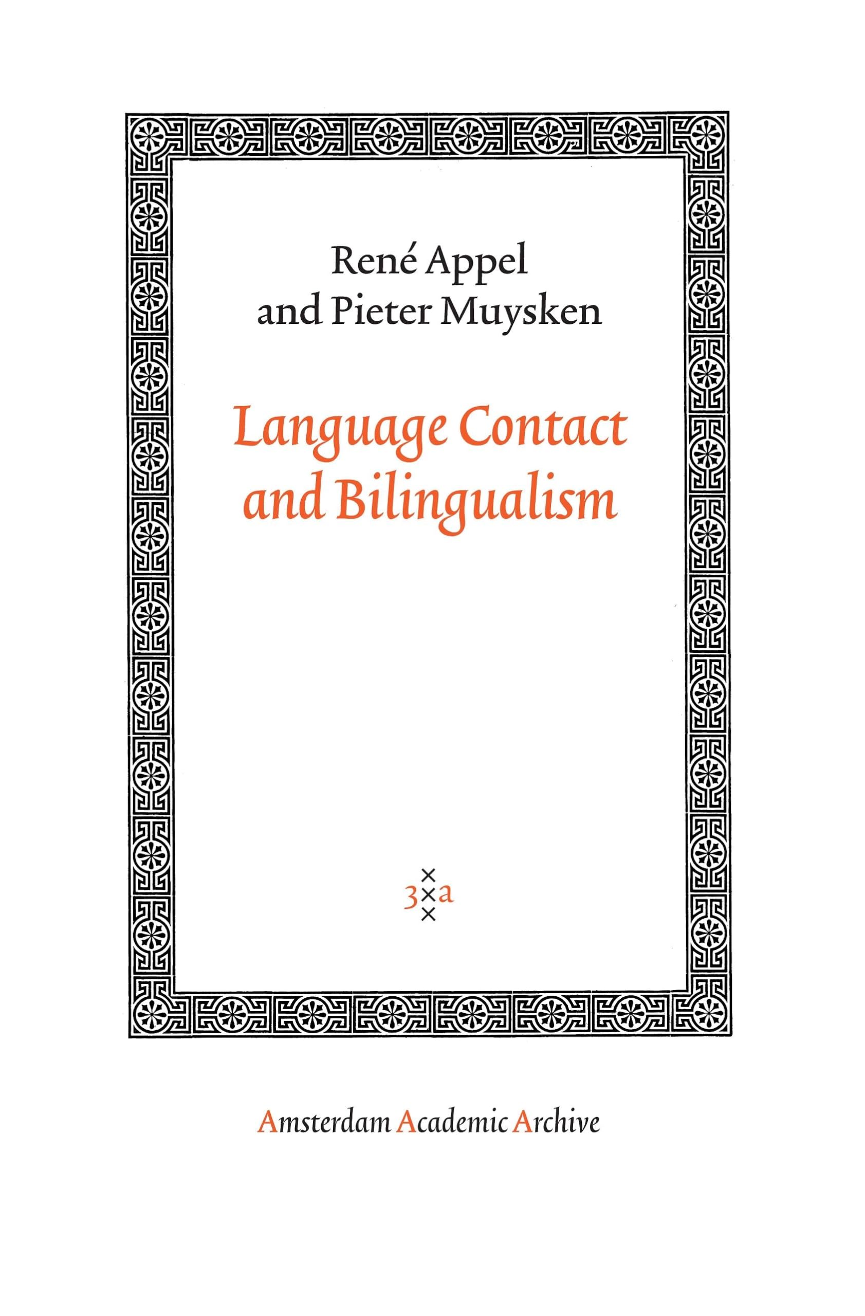 Language Contact and Bilangualism (Amsterdam Academic Archive) Natural Sciences
