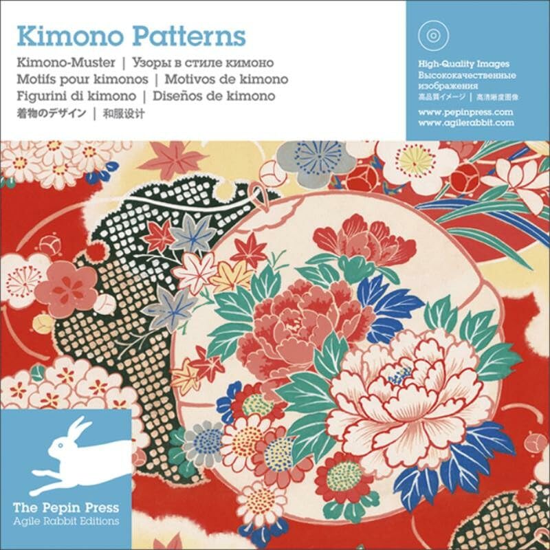 Kimono Patterns / Kimono Motive: Engl.-Dtsch.-Französ.-Italien.-Span.-Portugies.-Russ.-Japan.-Chines. Law
