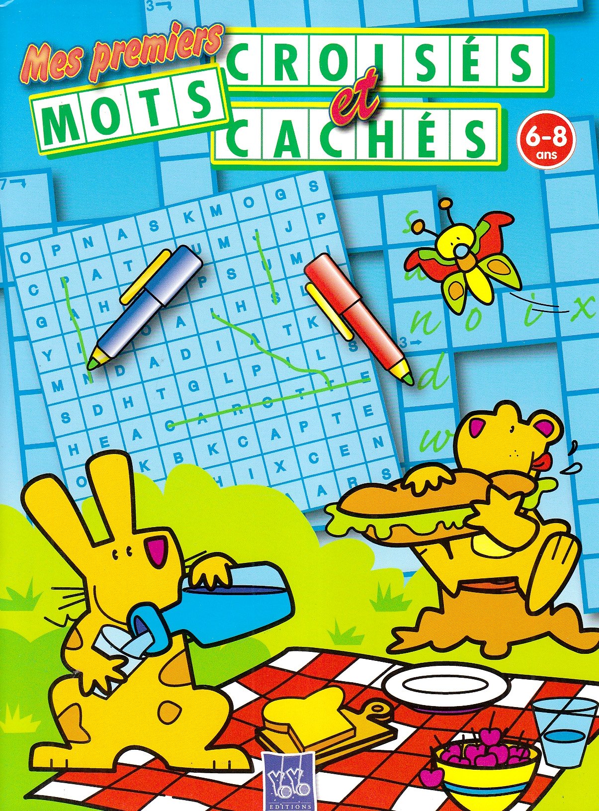 Premiers mots croisés mots cachés bleu 6/8 ans book
