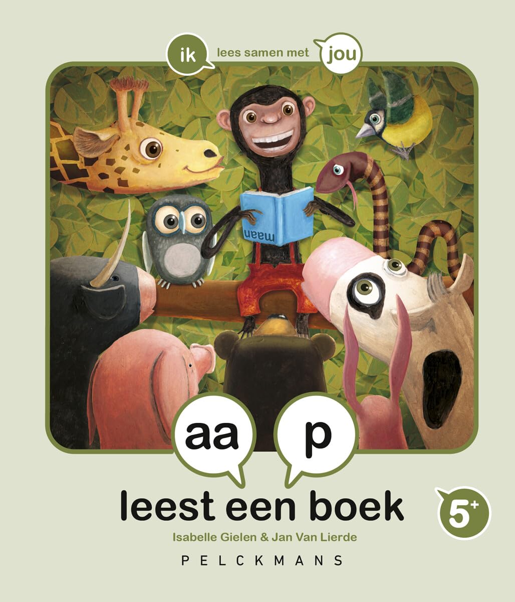 Aap leest een boek book