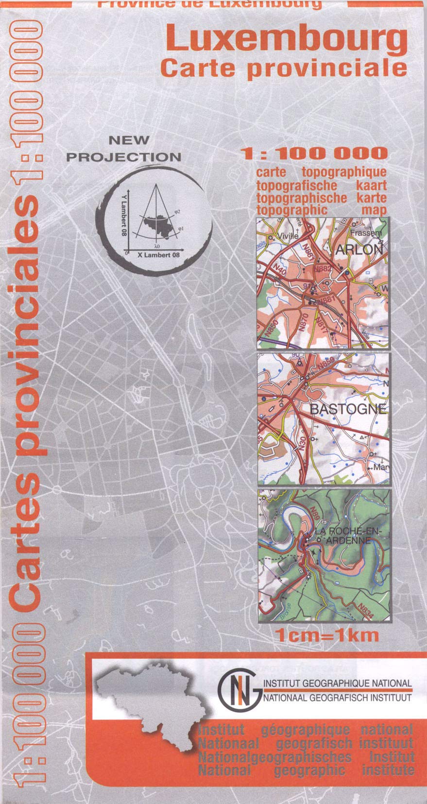 Topografische kaart 1:100 000 Province de Luxembourg VTPRO.LUXE.PP.1 book