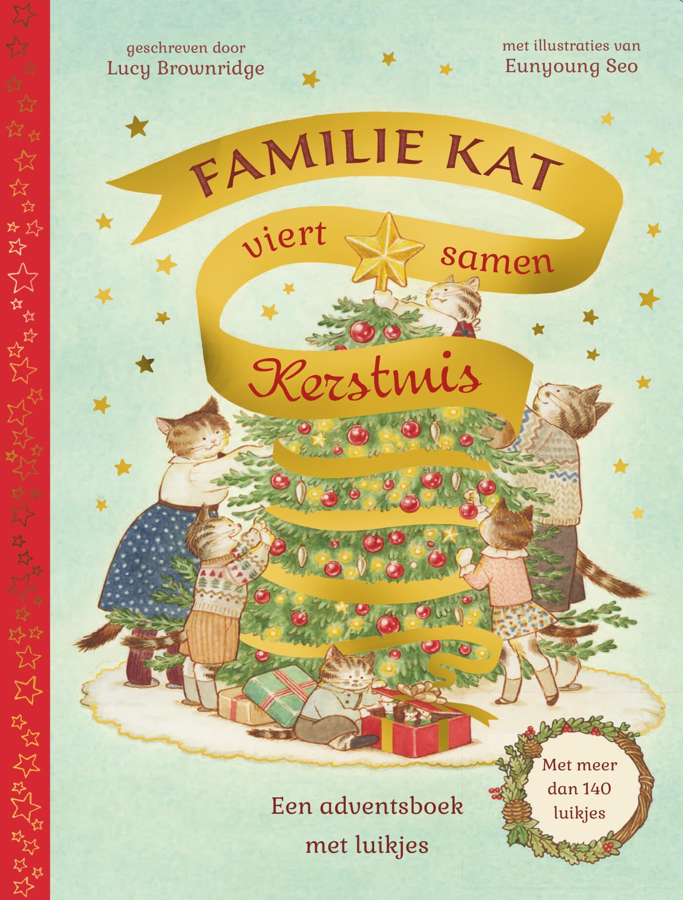 Familie Kat viert samen Kerstmis: een adventsboek met luikjes book