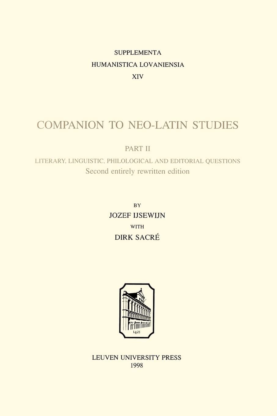 Companion to Neo-Latin Studies Non-fiction books