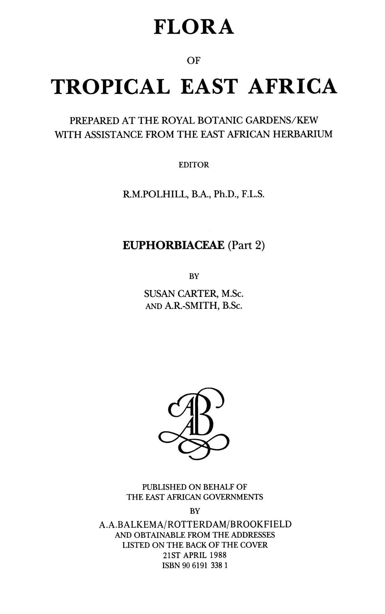 Flora of Tropical East Africa - Euphorbiac v2 (1988) Hobbies & Crafts