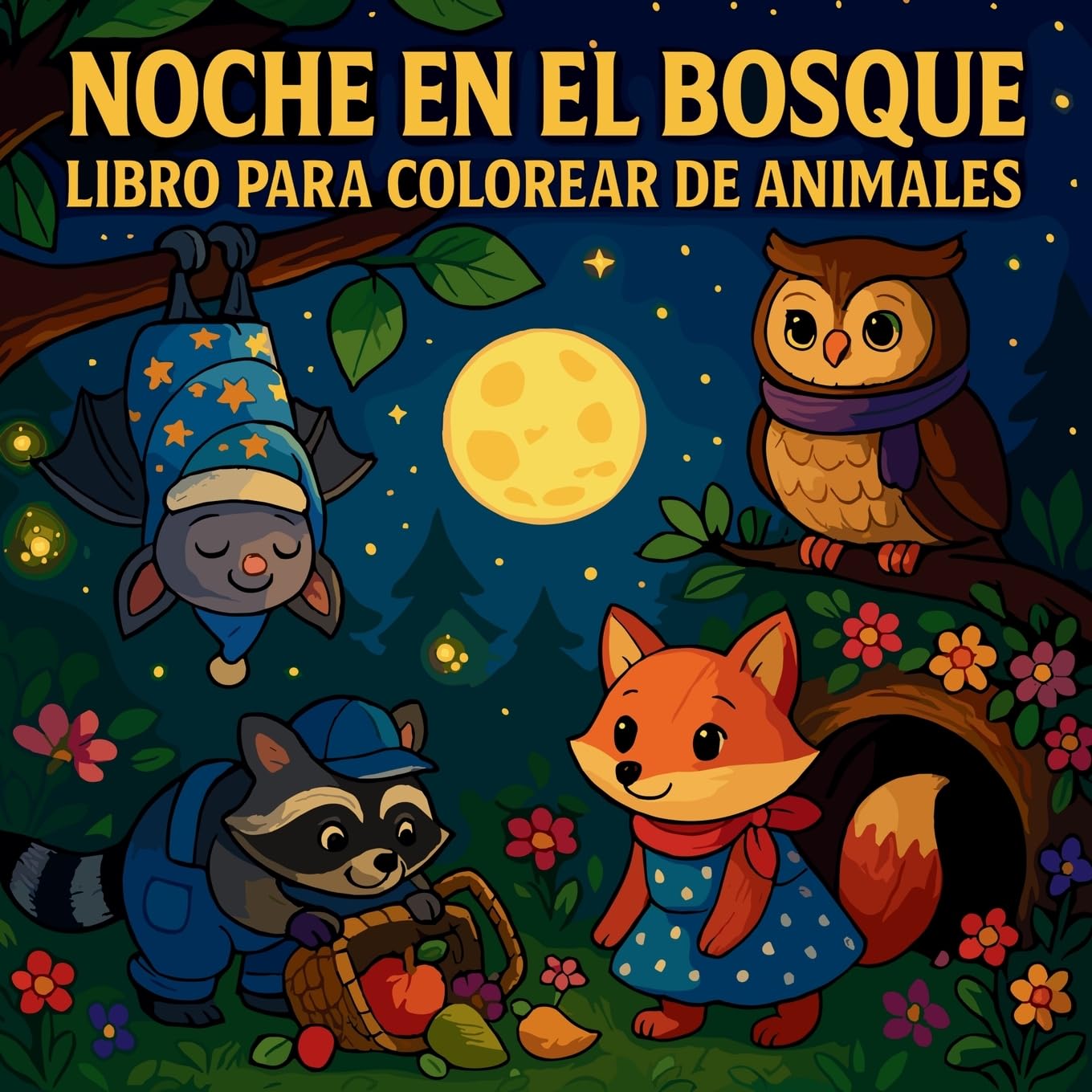 Noche en el bosque - Libro para colorear de animales Tiptoi & Games