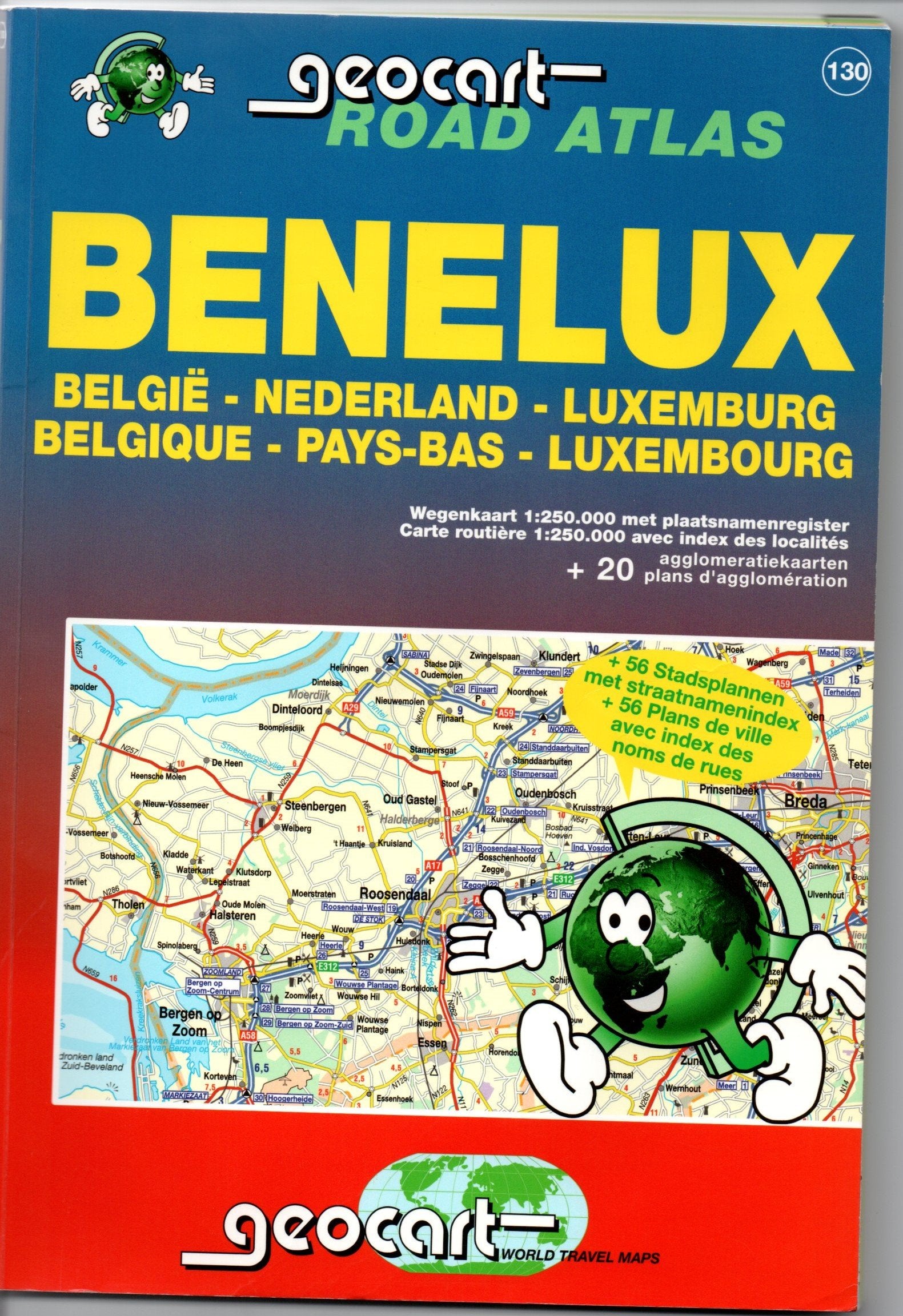Benelux (2005): wegenatlas, stadsplannen, agglomeratiekaarten, register book