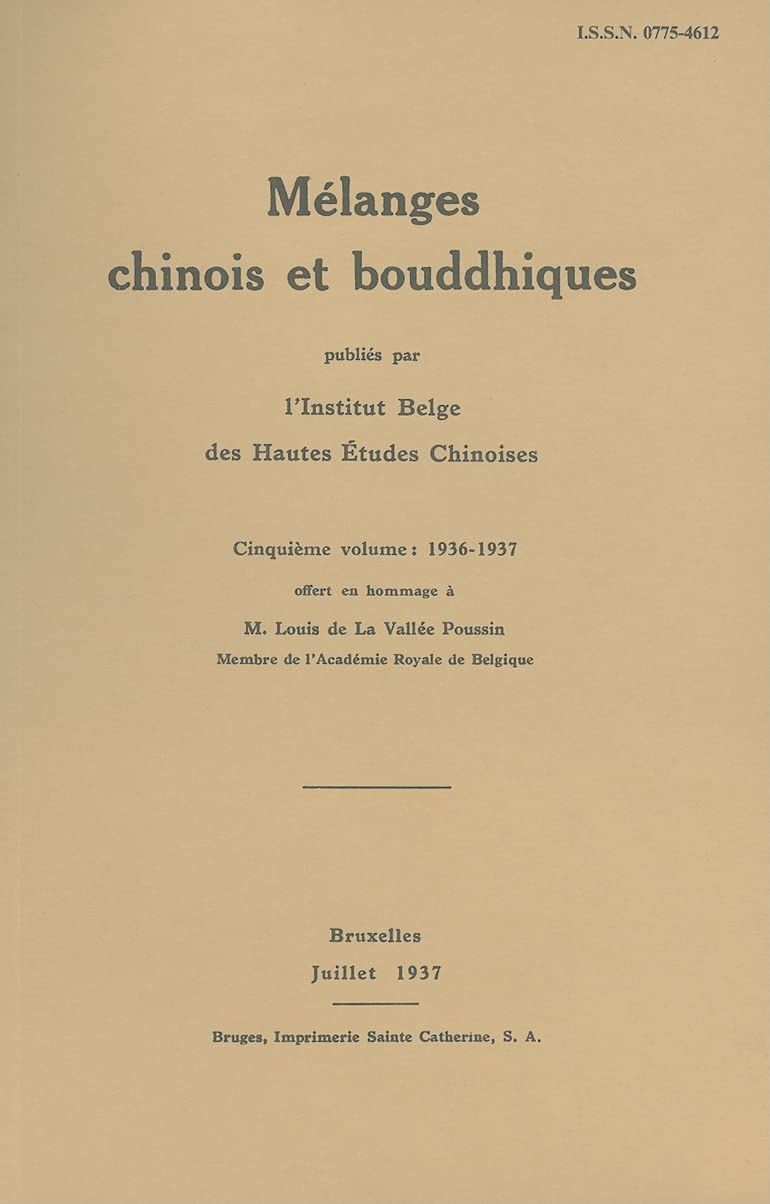 Melanges Chinois Et Bouddhiques: 1936-1937 book
