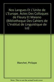 Nos langues et l'unité de l'Europe : actes Social Sciences