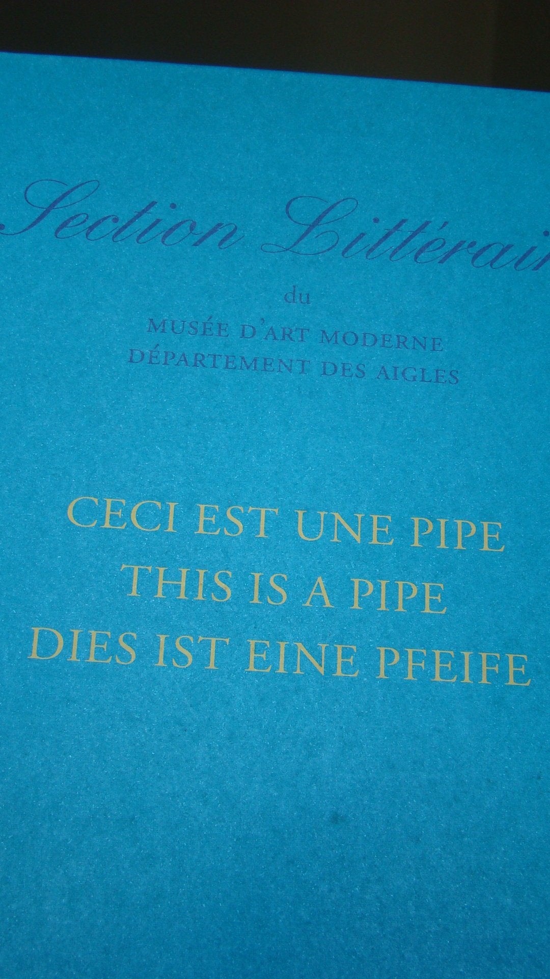 Ceci Est Une Pipe/This Is a Pipe/Dies Ist Eine Pfeife: Section Littéraire du Musée d'Art Moderne. Département des Aigles Film, Art & Culture