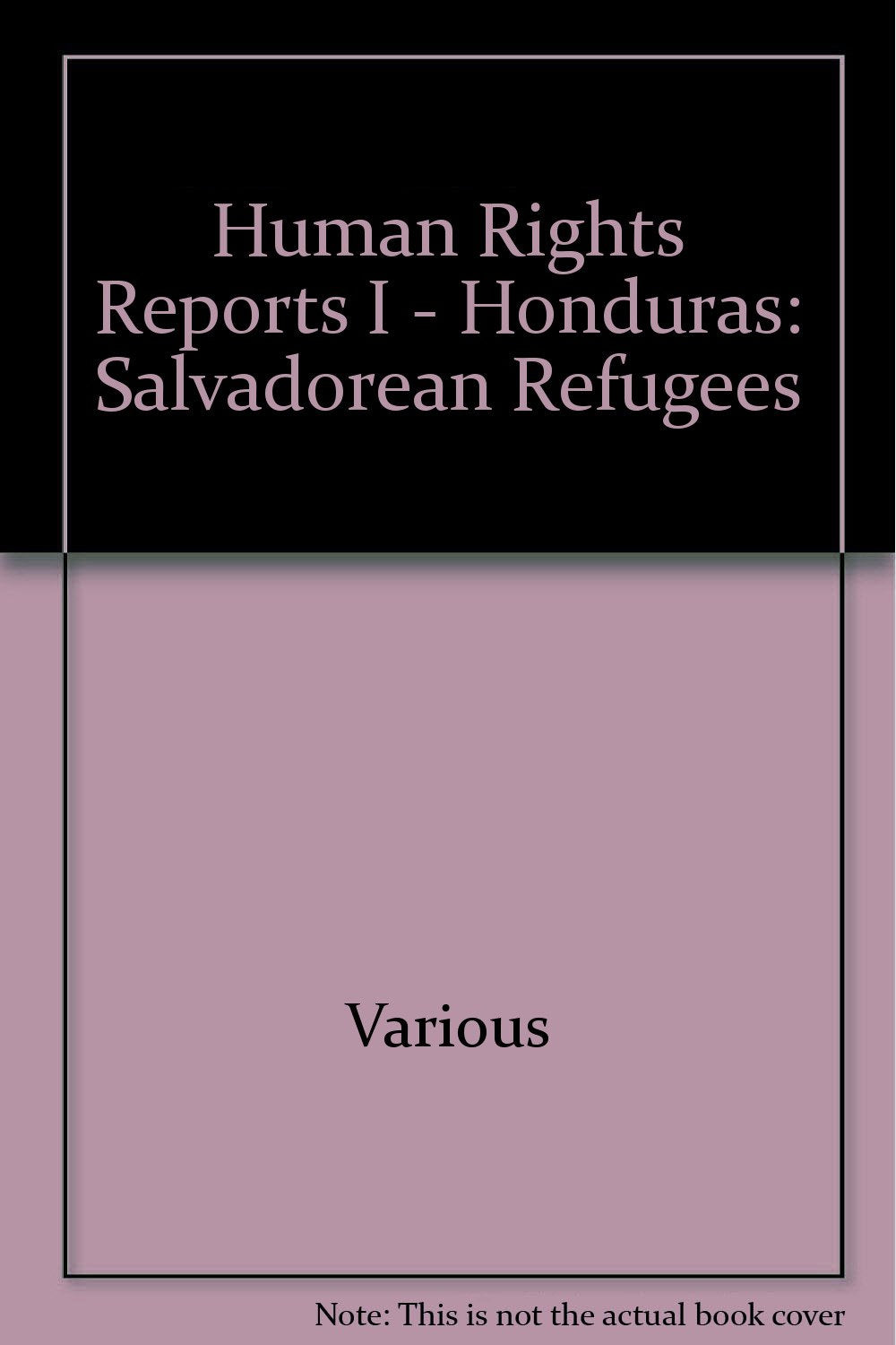 Human Rights Reports I - Honduras: Salvadorean Refugees book