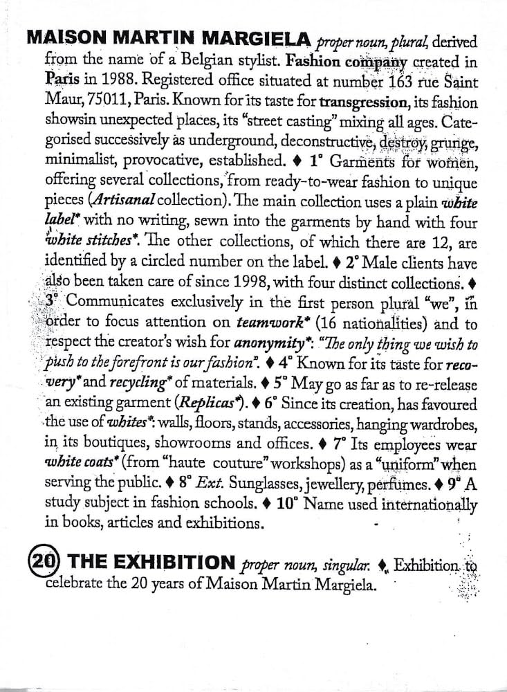 Maison Martin Margiela 20: The exhibition (Maison Martin Margiela: The Exhibition, Band 20) Film, Art & Culture
