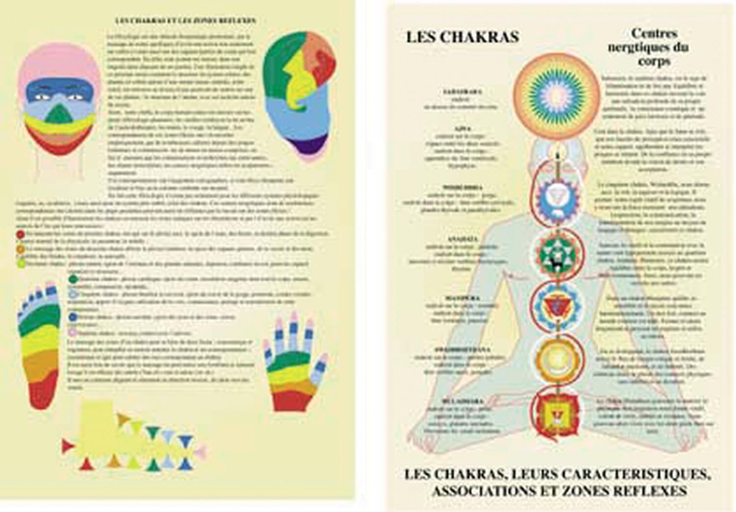 Planche des Chakras et leurs caractéristiques - A4 Books