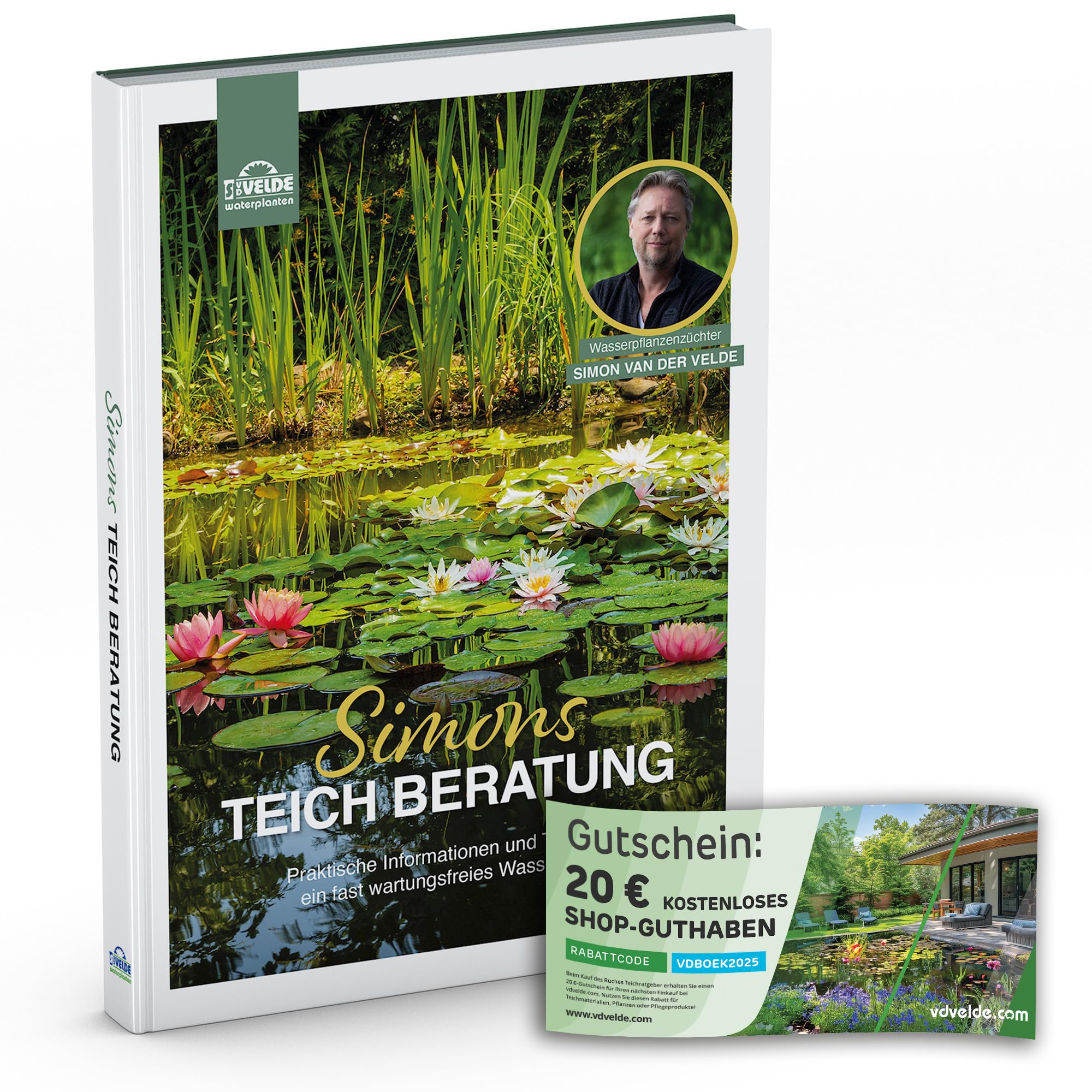 vdvelde.com - Simons Teich Beratung Buch - Deutsch - Gartenteich Anlegen - Teichbuch von Wasserpflanzenzüchter Simon Van der Velde - Tipps zum wartungsfreies Wasserspiel ohne Teichpumpe Books