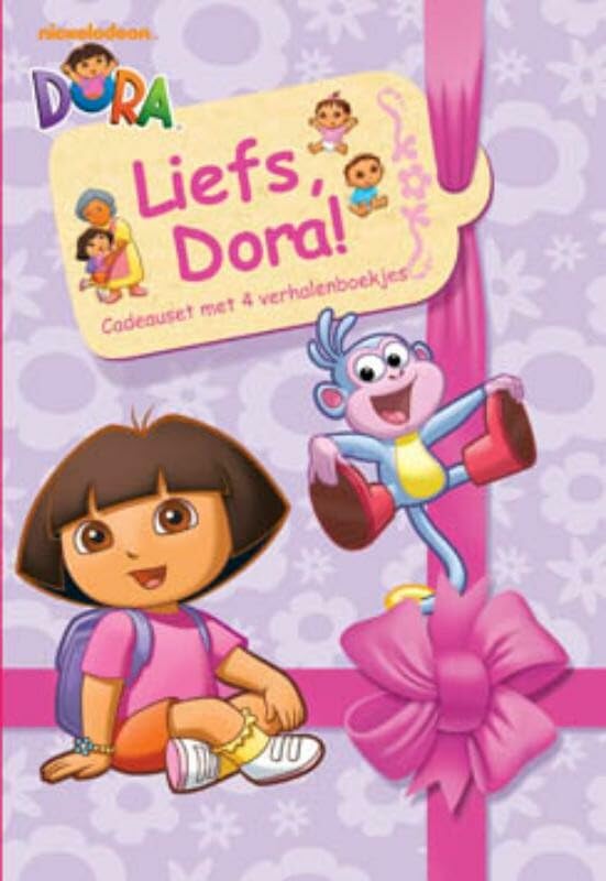 Liefs, Dora: cadeauset met 4 verhalenboekjes: grote zus Dora, ik hou van mijn oma, superbaby's, bloemen voor mama eenhoorn book