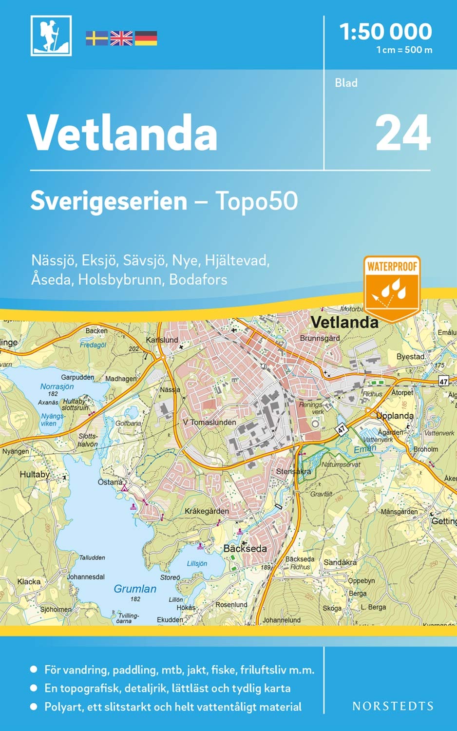 Vetlanda (24) (Sverigeserien Topo50, Band 24) Maps & Plans