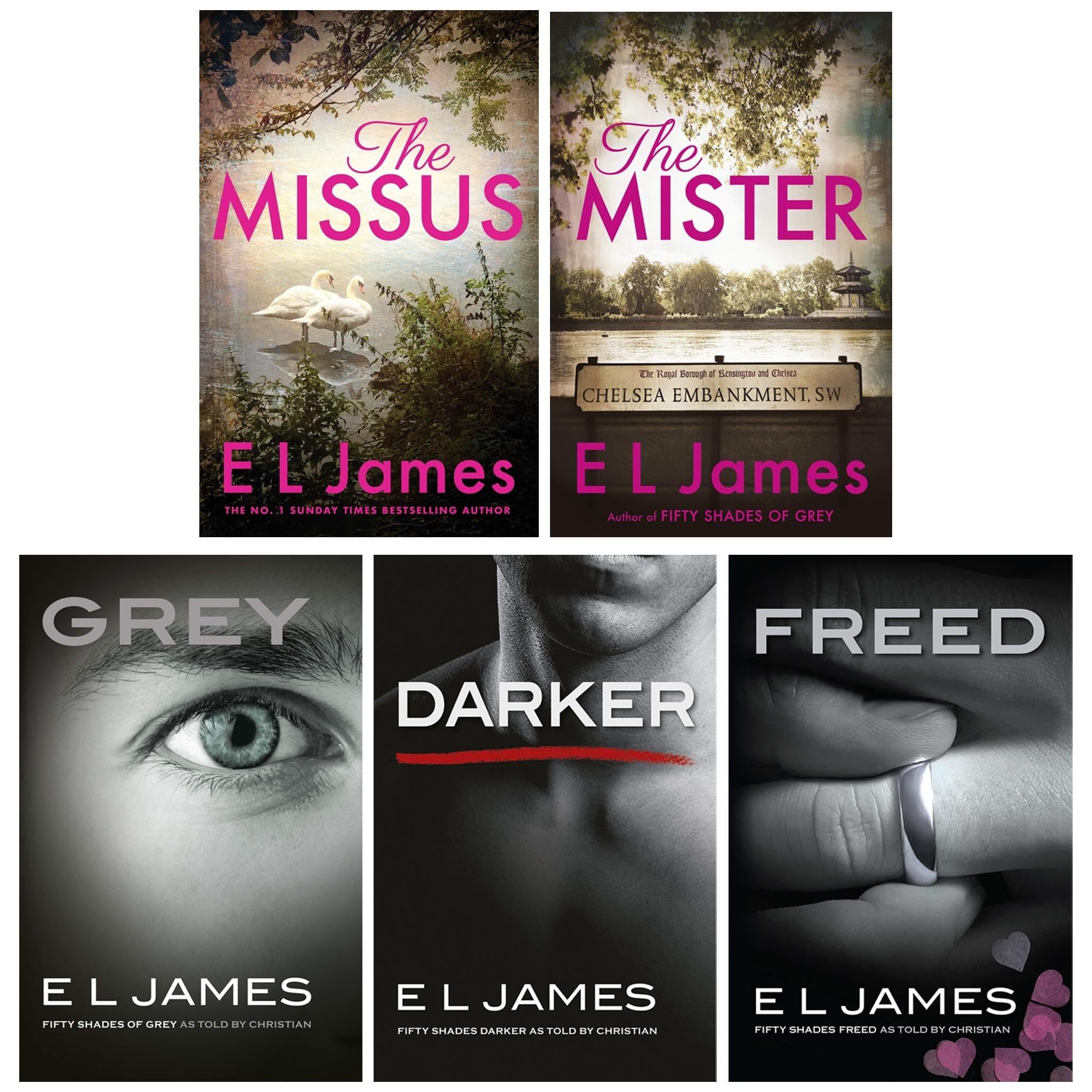 E L James 5 Books Collection Set (Grey, Darker, Freed, The Mister, The Missus) Children's books