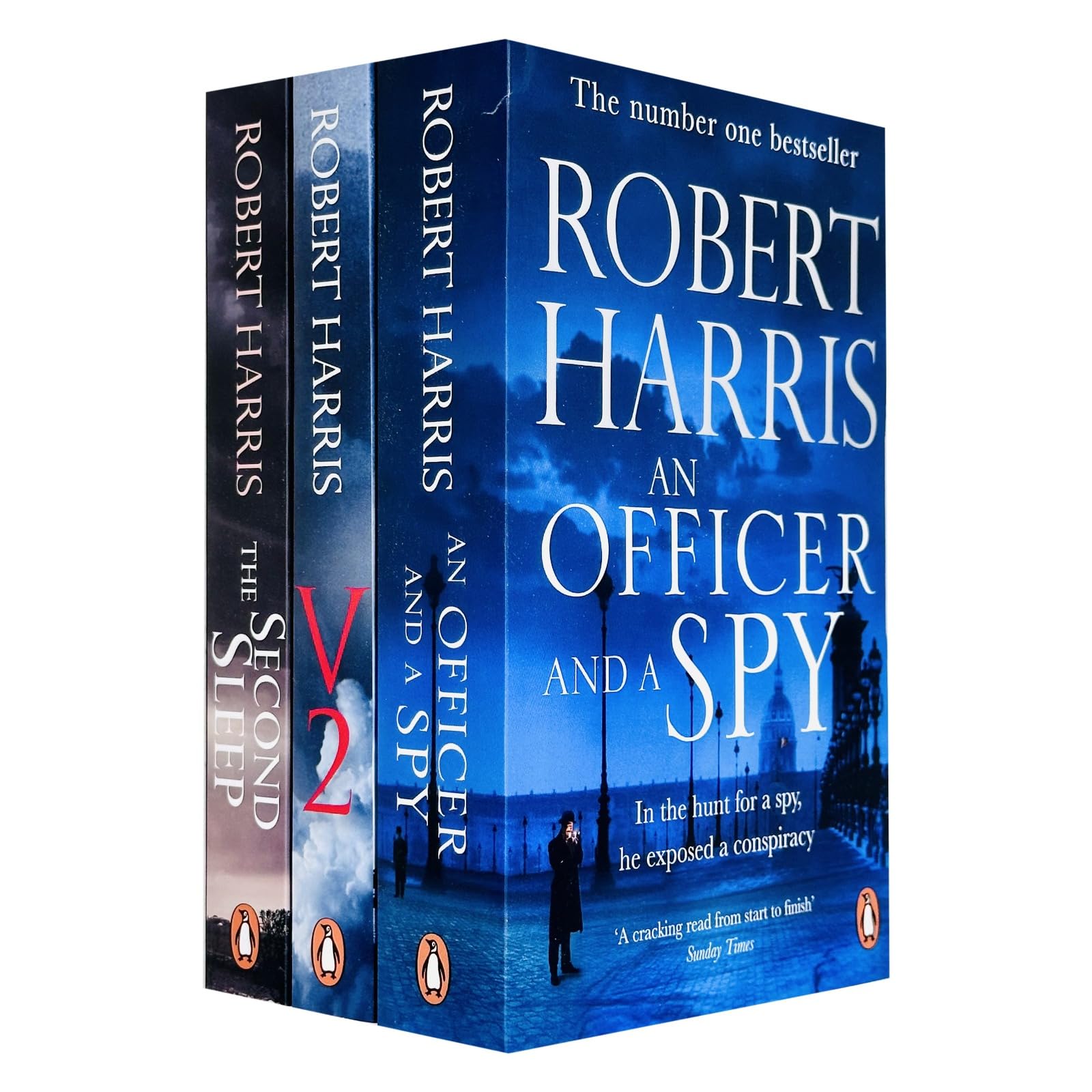 Ensemble de 3 livres de la collection Robert Harris (V2, Le deuxième sommeil, Un officier et un espion) book
