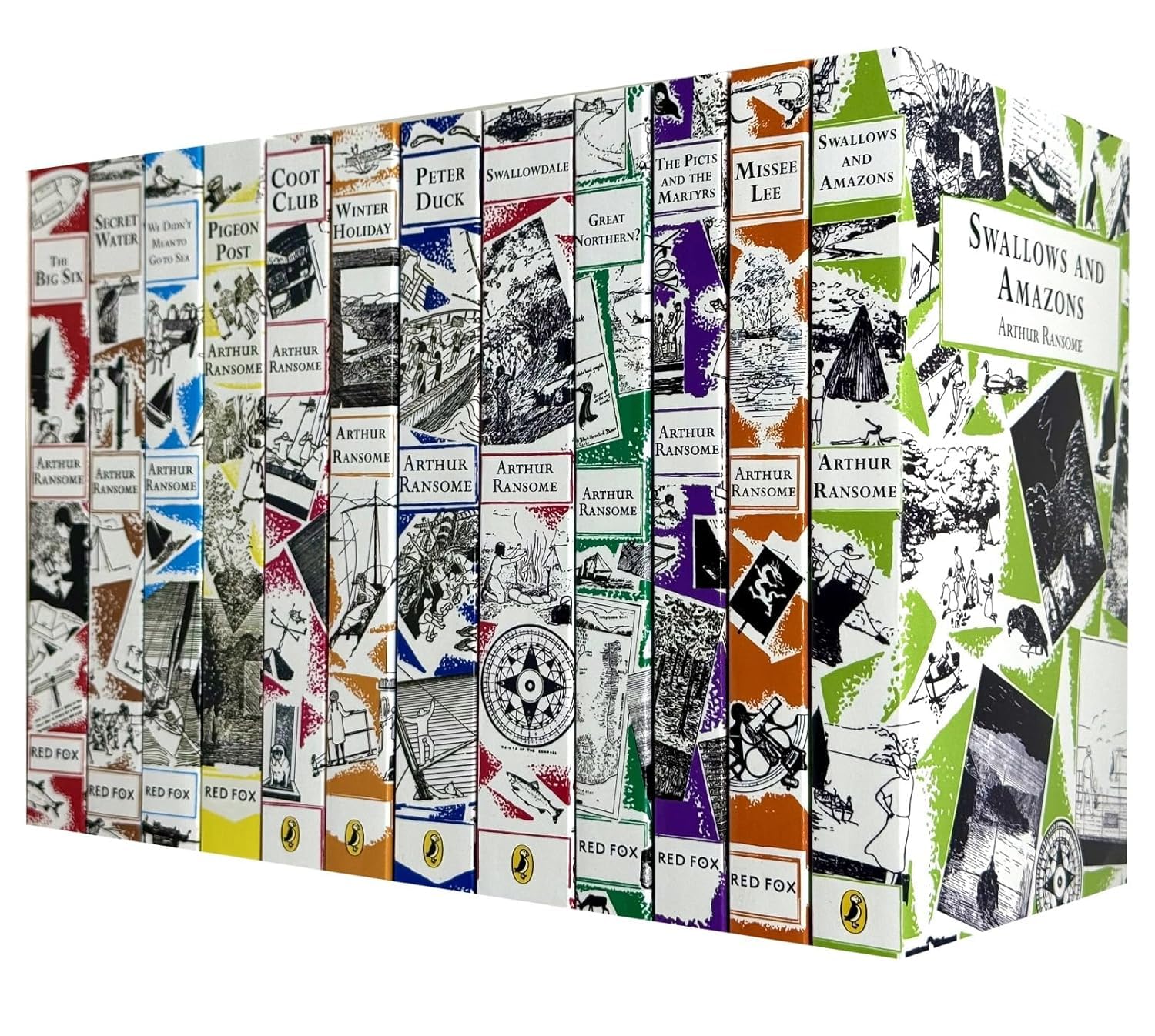 Arthur Ransome Büchersammel-Set aus Schwalben und Amazonen, 12 Stück Books