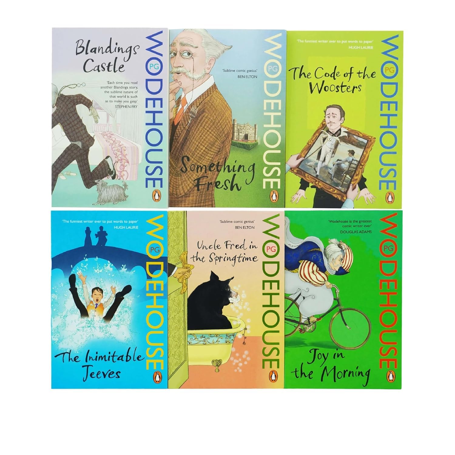 The Best of Wodehouse 6 Books Collection Set By P.G. Wodehouse (The Code of the Woosters, Uncle Fred in the Springtime, Blandings Castle, Something Fresh, Joy in the Morning & The Inimitable Jeeves) Humour & Satire