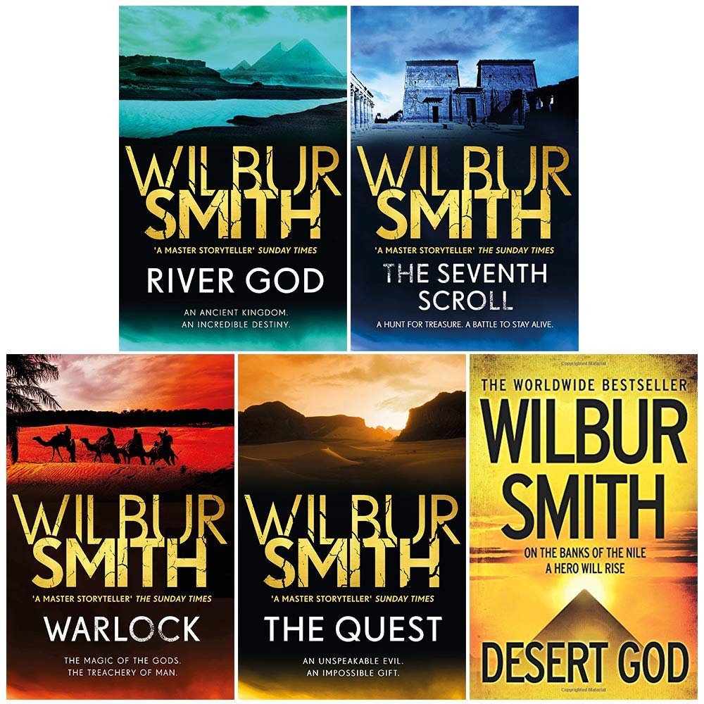 Wilbur Smith Egyptian Series 5 Books Bundle Collection (Desert God, The Quest, Warlock, The Seventh Scroll, River God) Books