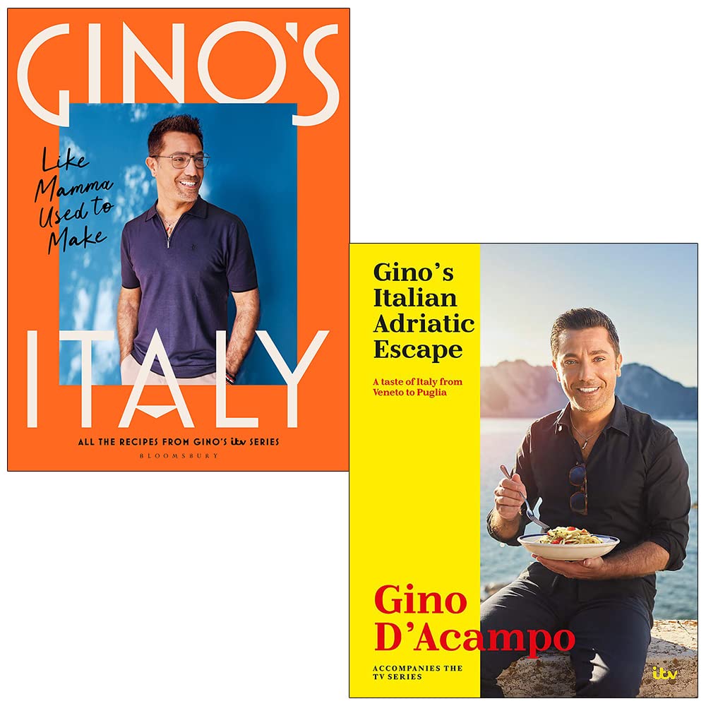 Gino's Italy Like Mamma Used to Make & Gino's Italian Adriatic Escape By Gino D'Acampo 2 Books Collection Set book