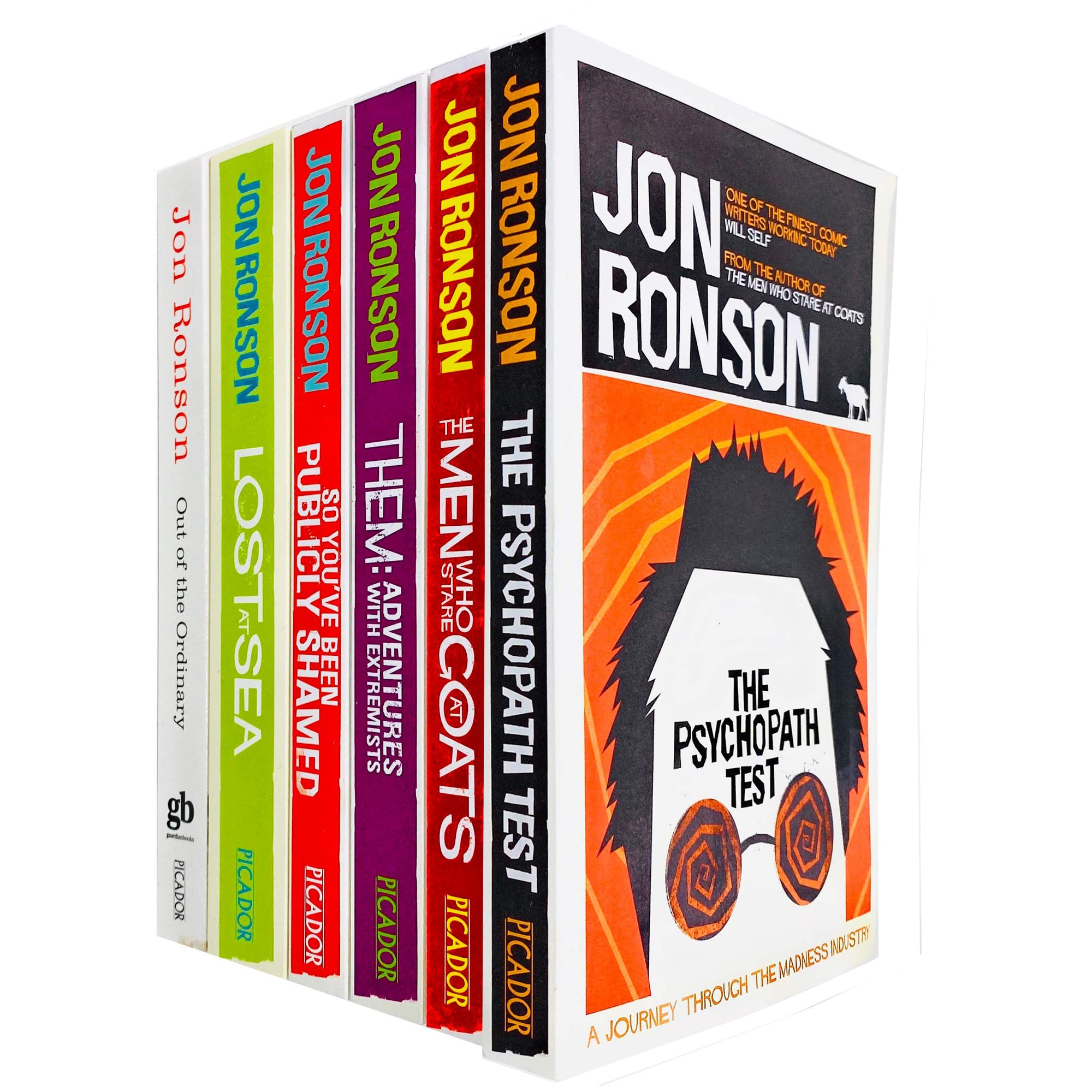 Jon Ronson Collection 6 Books Bundle set (So You've Been Publicly Shamed, Men Who Stare At Goats, Them: Adventures with Extremists, Lost at Sea: The Jon Ronson Mysteries, Out of the Ordinary, Frank) Books