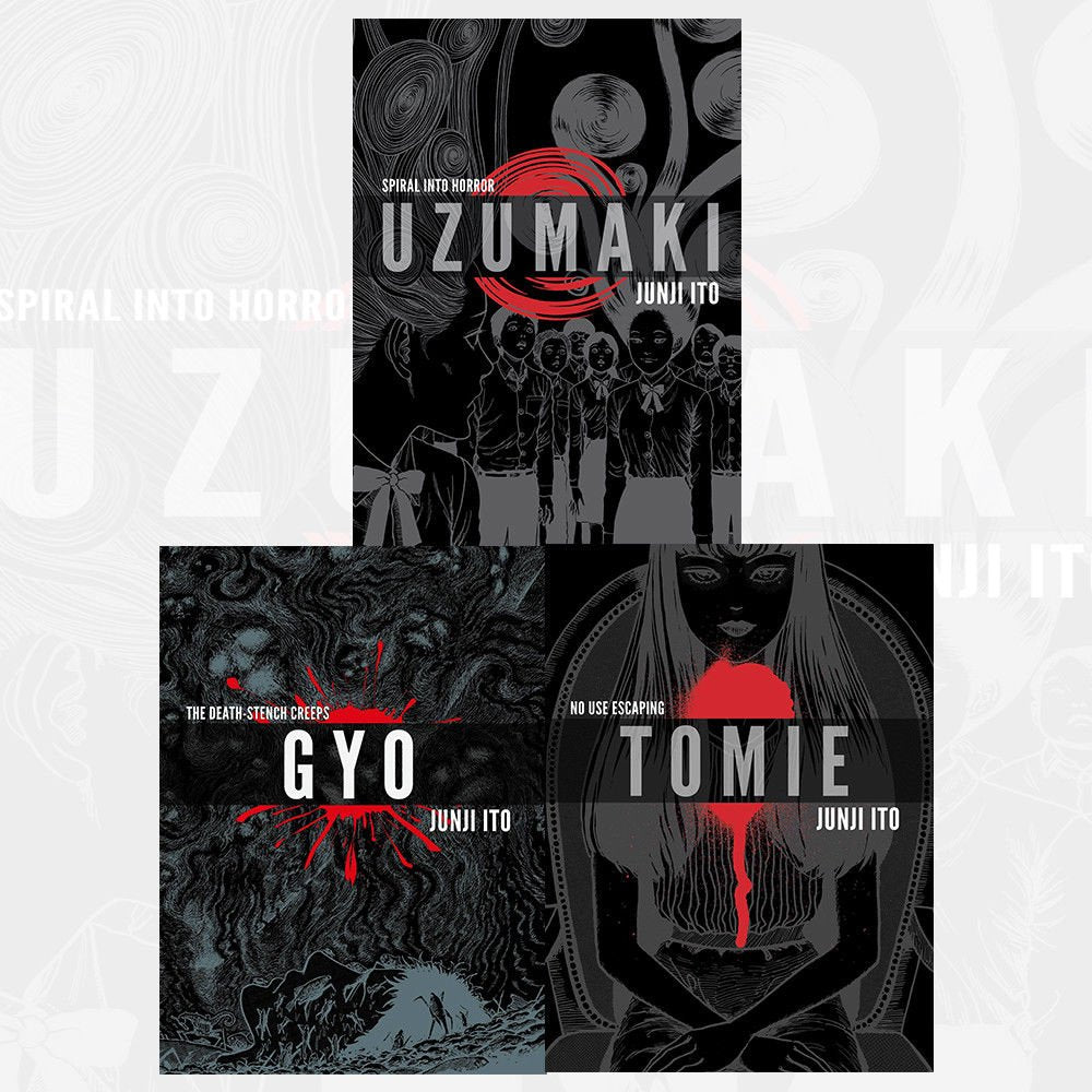 Junji Ito Collection 3 Books Bundles (UZUMAKI 3-IN-1 DLX ED HC,GYO 2IN1 DLX ED HC,Tomie Complete Deluxe Edition) Books