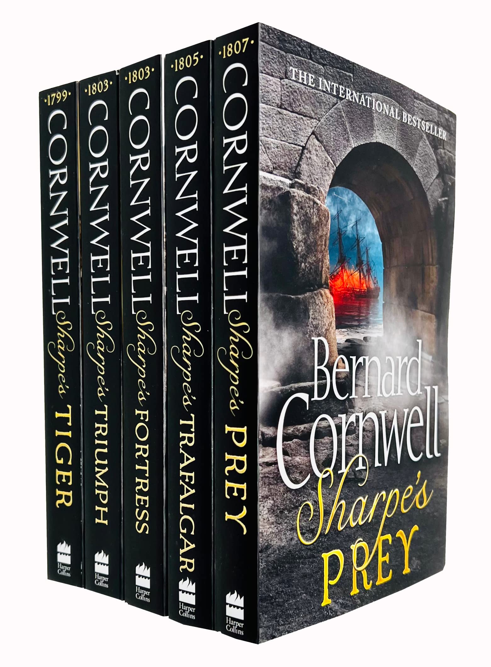 Bernard Cornwell's Richard Sharpe's Series 1 to 5 Books Set (Prey, Trafalgar, Fortress, Triumph, Tiger) Politics & History