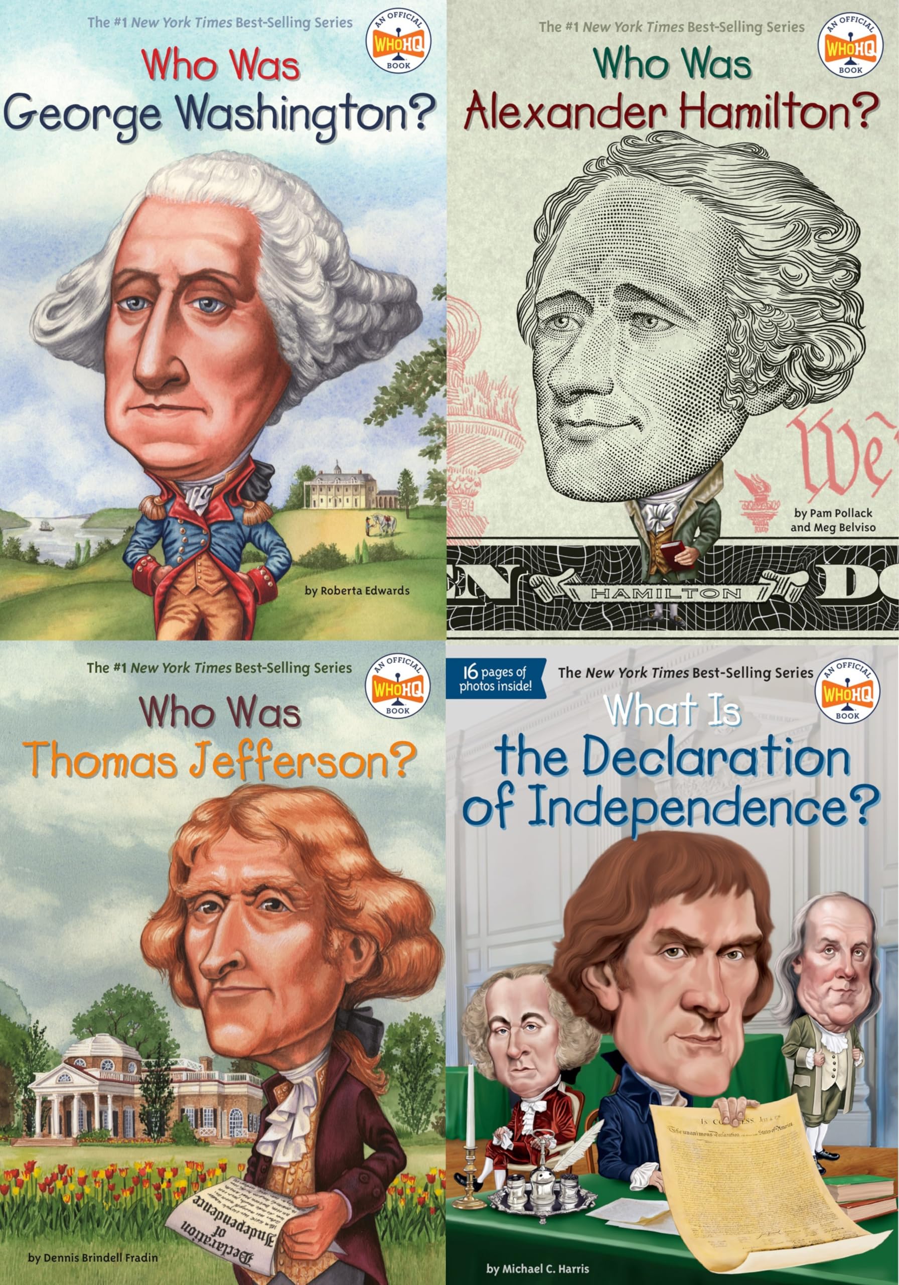 Who was alexander hamilton, thomas jefferson, george washington and declaration of independence 4 books collection set Books