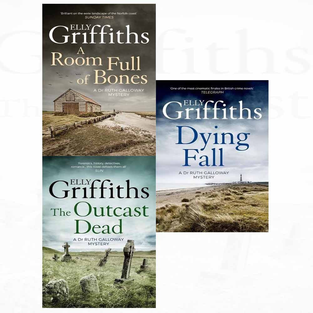 Dr ruth galloway mysteries (4-6) room full of bones, dying fall, outcast dead 3 books collection set Books