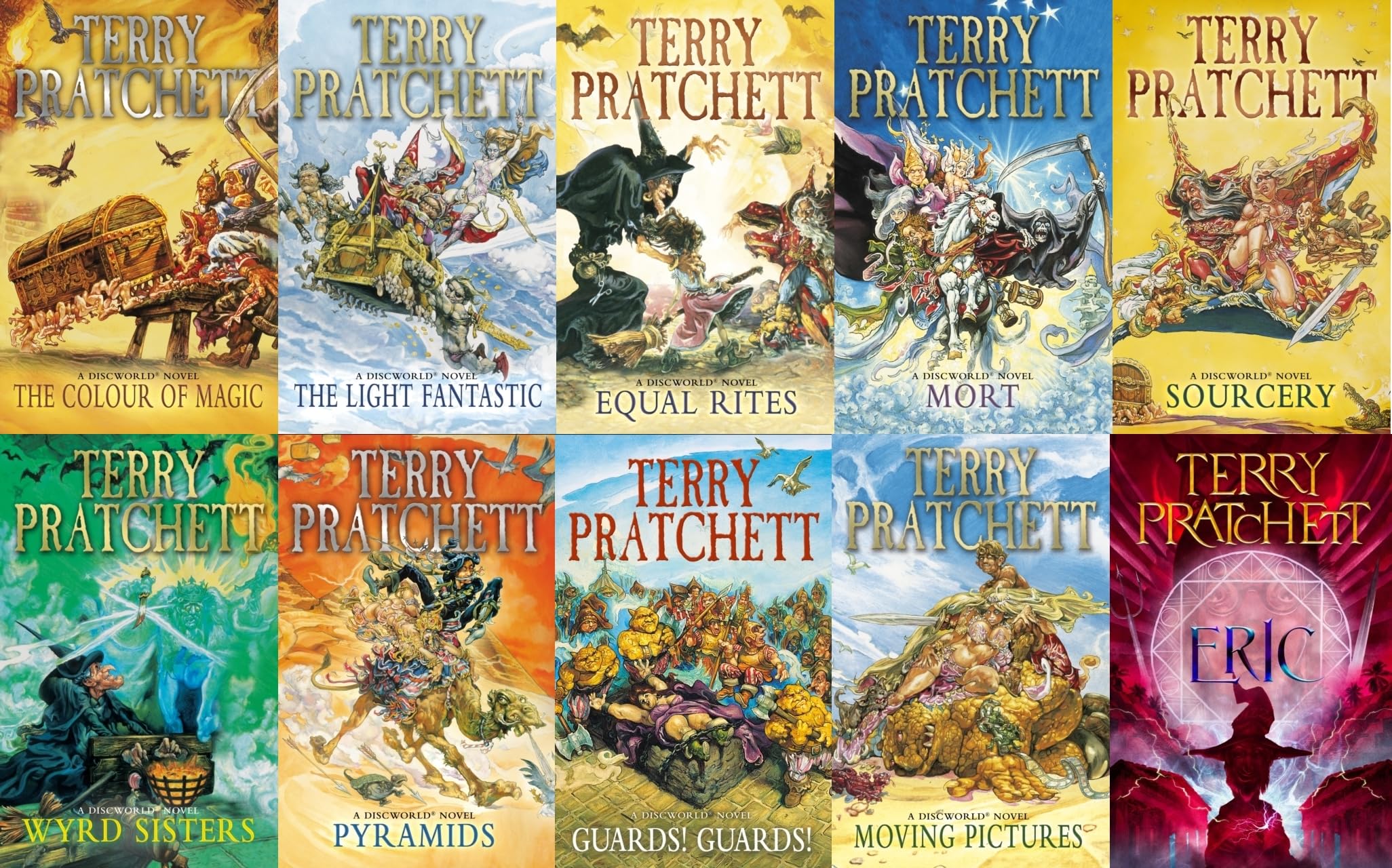 Terry pratchett Discworld novels Series 1 and 2 :10 books collection set Books