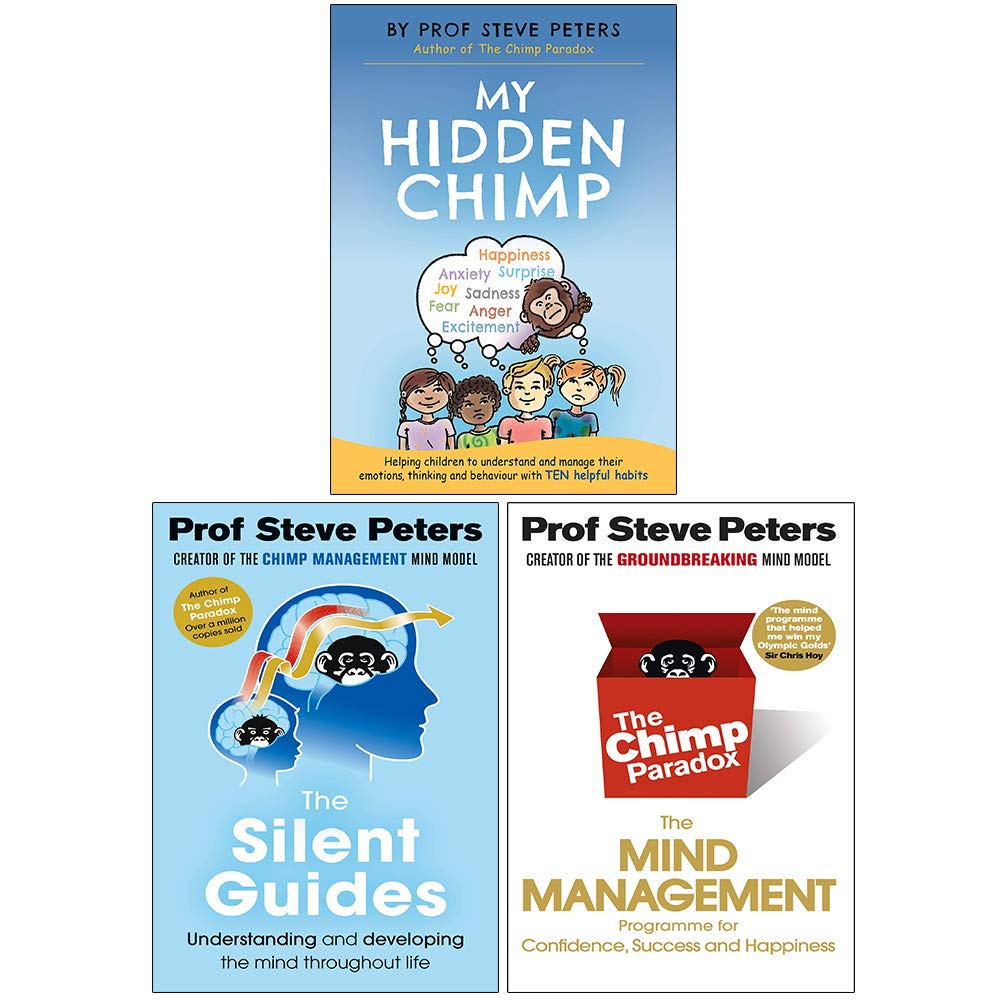 Chimp Paradox 3 Books Collection set By Prof Steve Peters ( My Hidden Chimp, The Silent Guides, The Chimp Paradox) Lifestyle